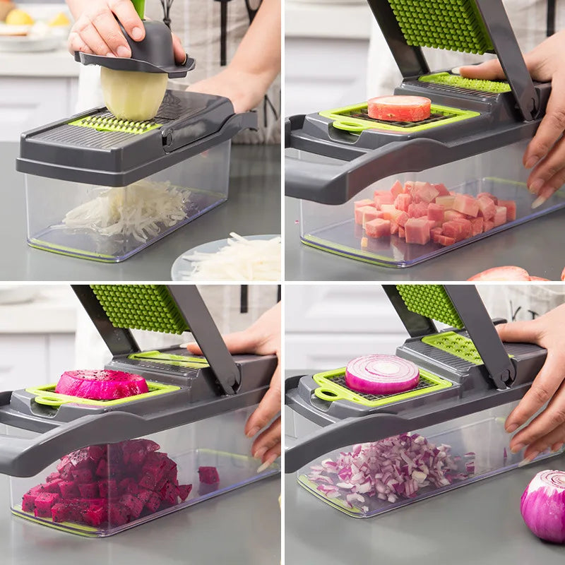 Multifunctional Vegetable Chopper - Kitchen Vegetable Slicer Dicer and Food Grater