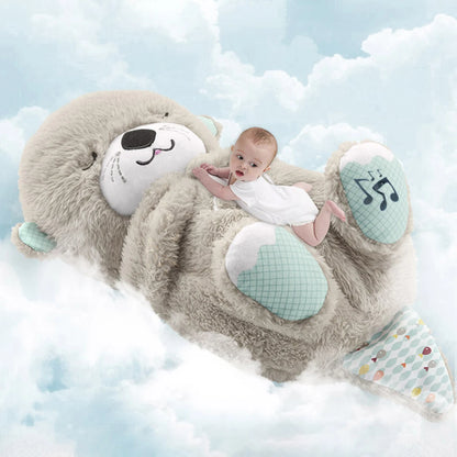 Breathing Otter Sleep and Playmate Stuffed Baby Plush Toy with Light Sound