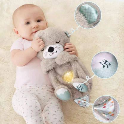 Breathing Otter Sleep and Playmate Stuffed Baby Plush Toy with Light Sound