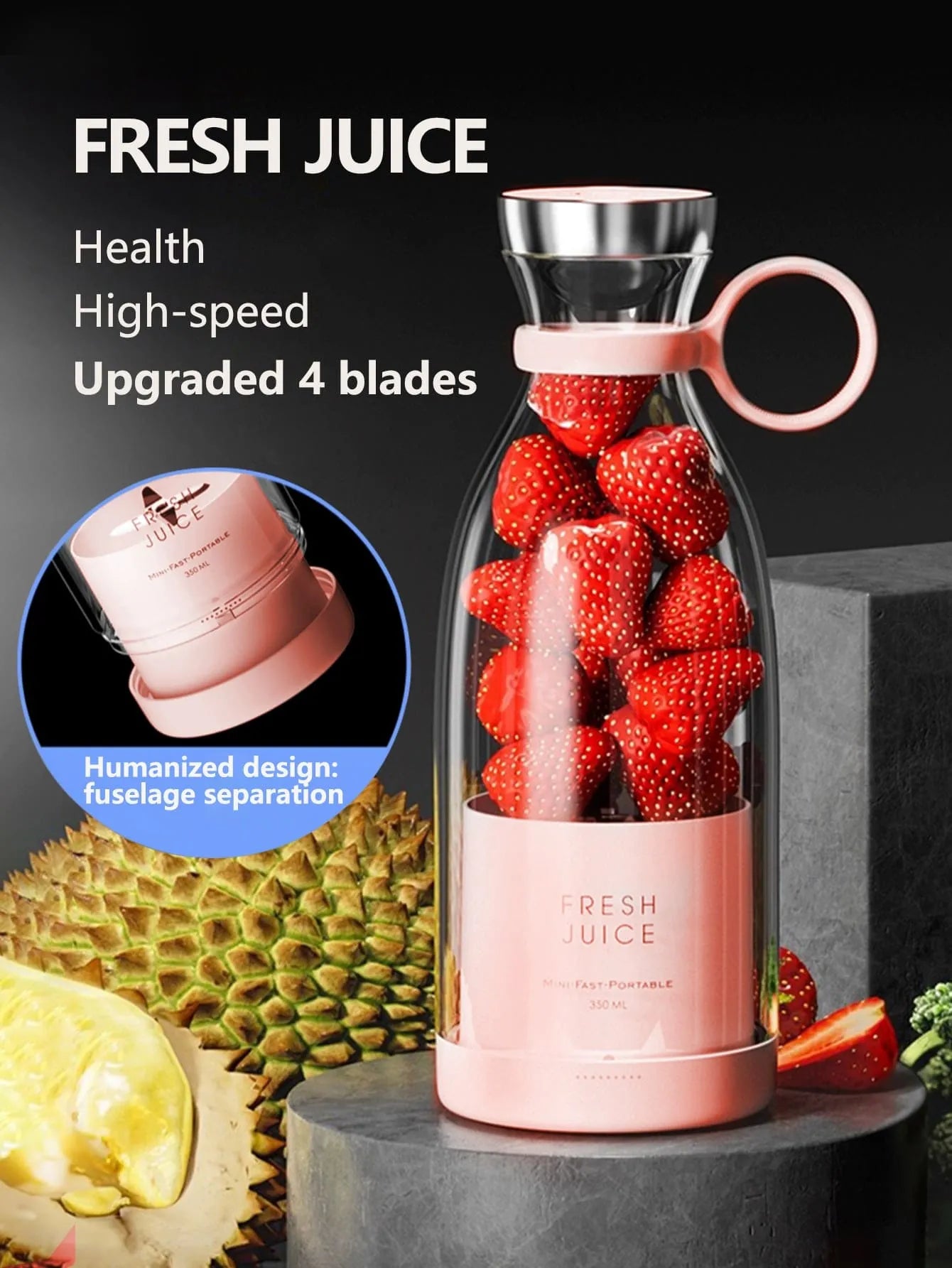 350ml Portable Rechargeable Juicer Blender Mini Fruit Mixers Milkshake Smoothie Maker