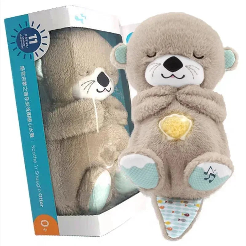 Breathing Otter Sleep and Playmate Stuffed Baby Plush Toy with Light Sound