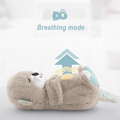 Breathing Otter Sleep and Playmate Stuffed Baby Plush Toy with Light Sound